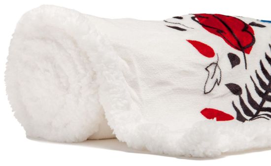 Wholesale Custom Plush Sherpa Fabric Print Blanket Fleece Super Soft