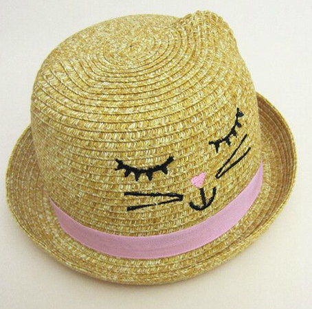 Sedex Audit 3D Embroidery Funny Cartoon Lovely Animal Straw Children Hat