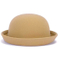 Women Roll-up Brim Fedora Bucket Classic Wool Bowler Round Hat