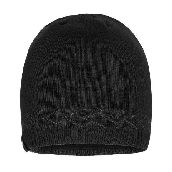 100% Soft Acrylic Custom Beanie Knitted Warm Black Hat Winter