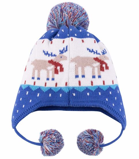 100% Cotton Beanie Knitted Earflap POM Baby Hat Manufacturer