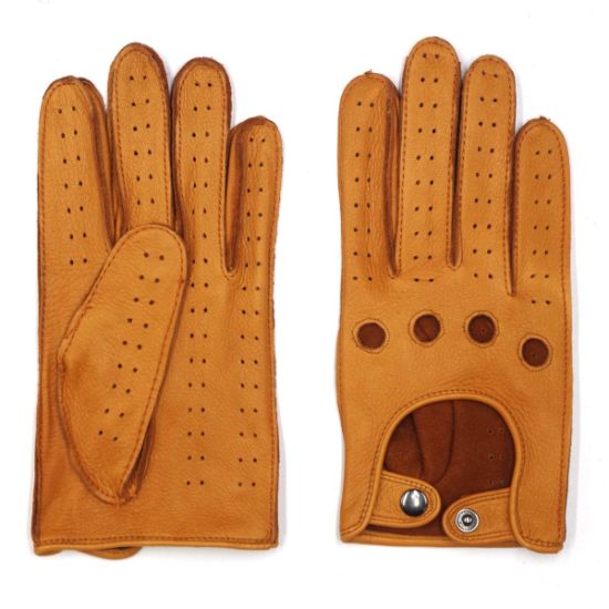 Mens Leather Driving Gloves with 100% Soft Shell Italian Deerskin