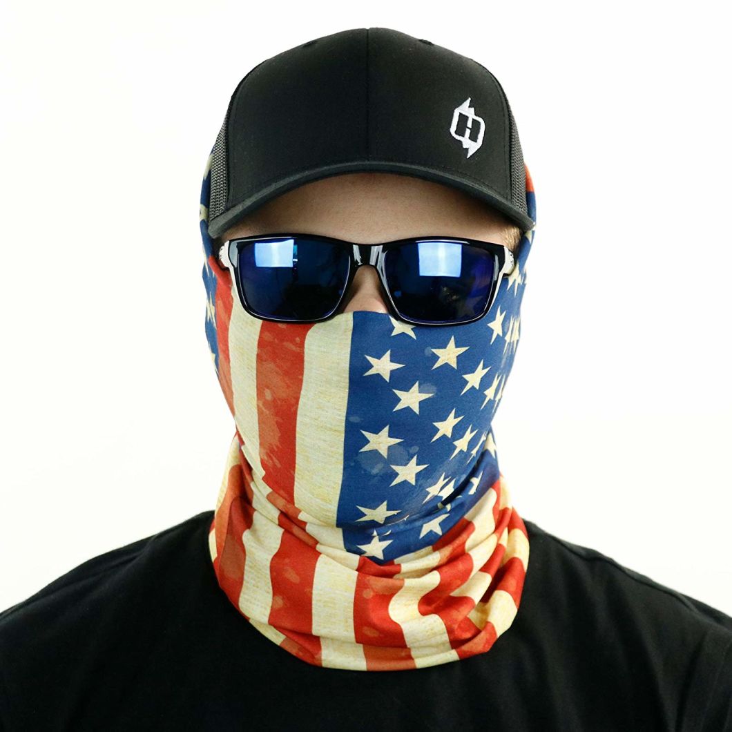 BSCI Audit Custom 100% Polyester American Flag Print Seamless Tube Bandana
