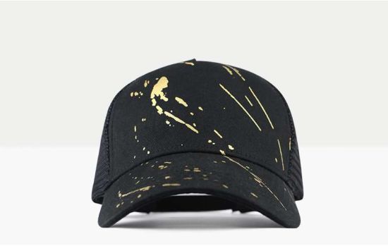 Printed Cotton Dome Black Custom Sport Running Baseball Mesh Cap