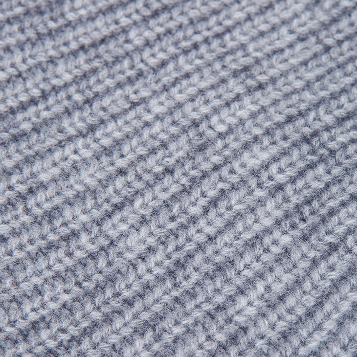 Gray Plain Merino Wool Knit Slouch Custom Beanie Winter Hat