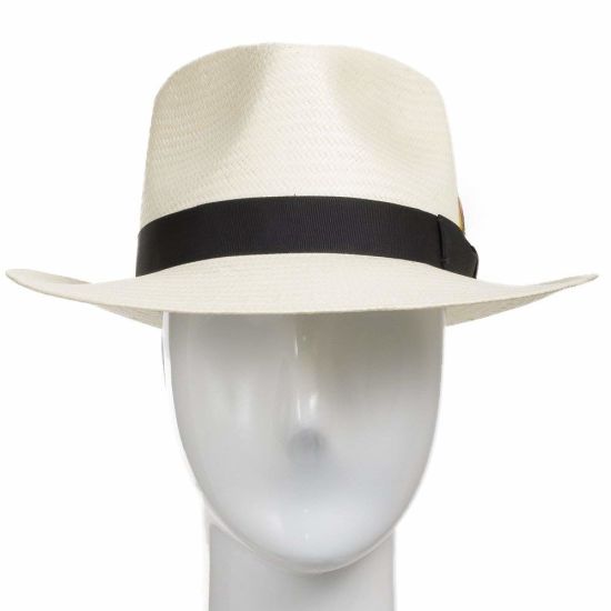 Classic Fedora Straw Hat Panama with Removable Exotic Feather