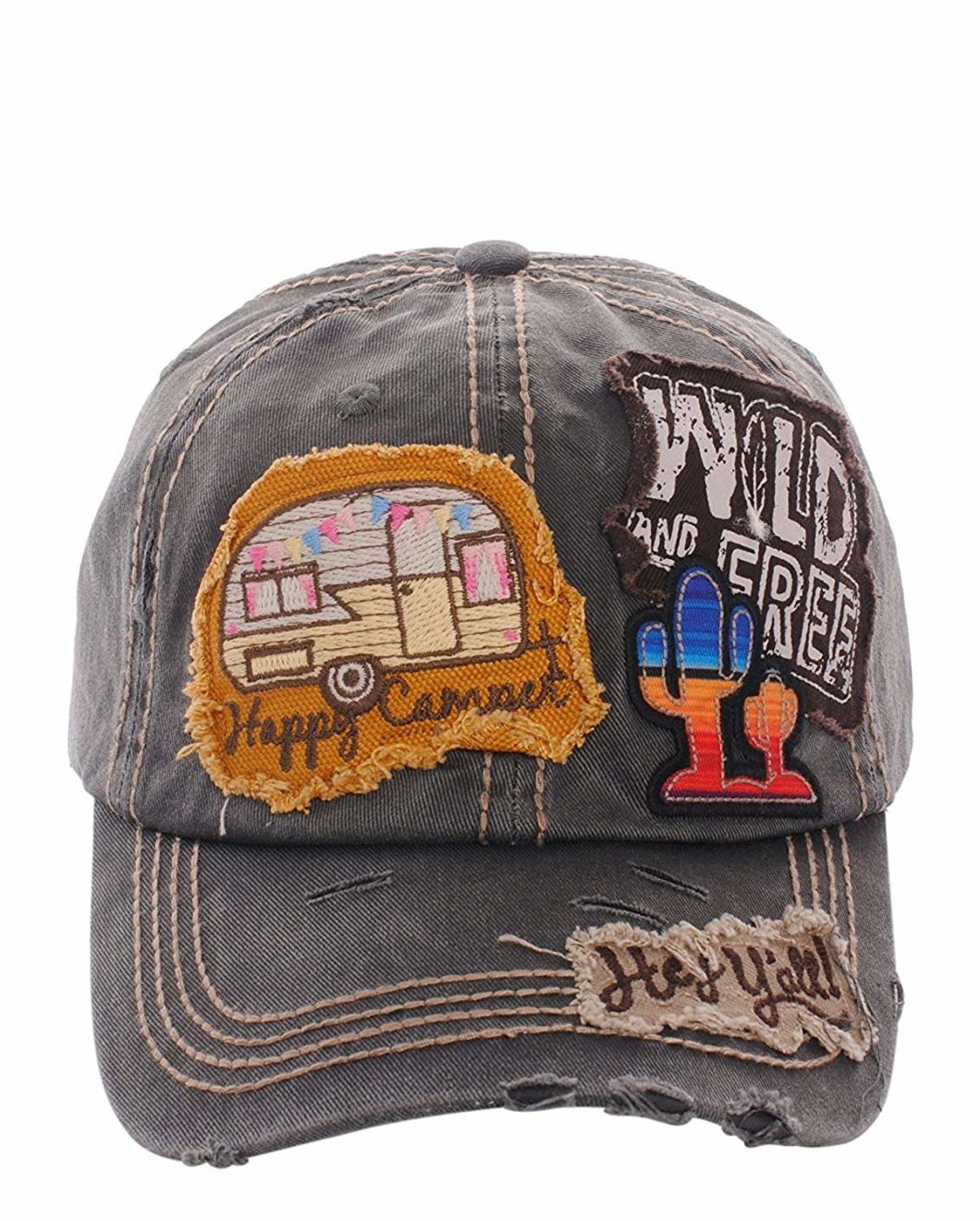 Adjustable Embroidered Logo Washed Vintage Style Private Label Hat