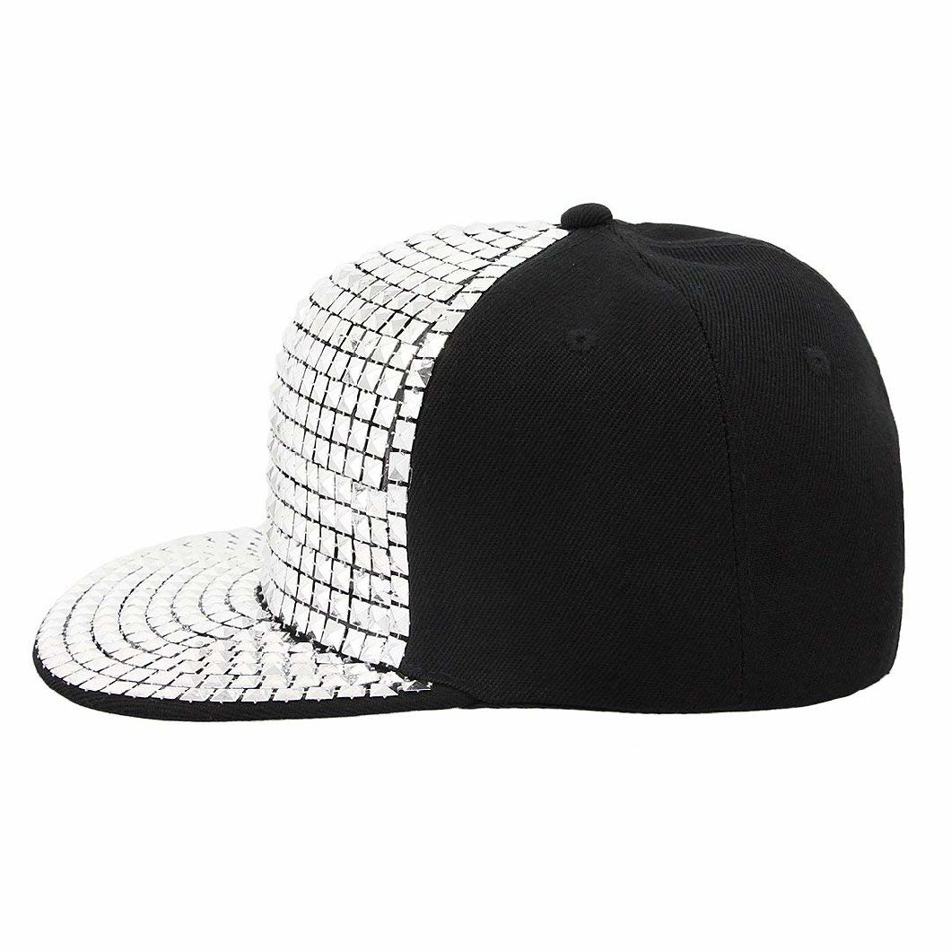 BSCI Audit Kid Polyester Shiny Reflective Cap Hip-Hop Sequins Snapback