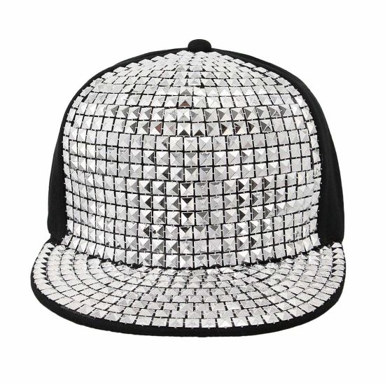 BSCI Audit Kid Polyester Shiny Reflective Cap Hip-Hop Sequins Snapback