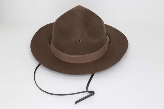 Wholesale Wool Felt Wide Brim Campaign Scout Hat with String for Costume