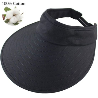 BSCI Audit 100% Cotton UV Protection Wide Brim Visor with Elastic Buckle
