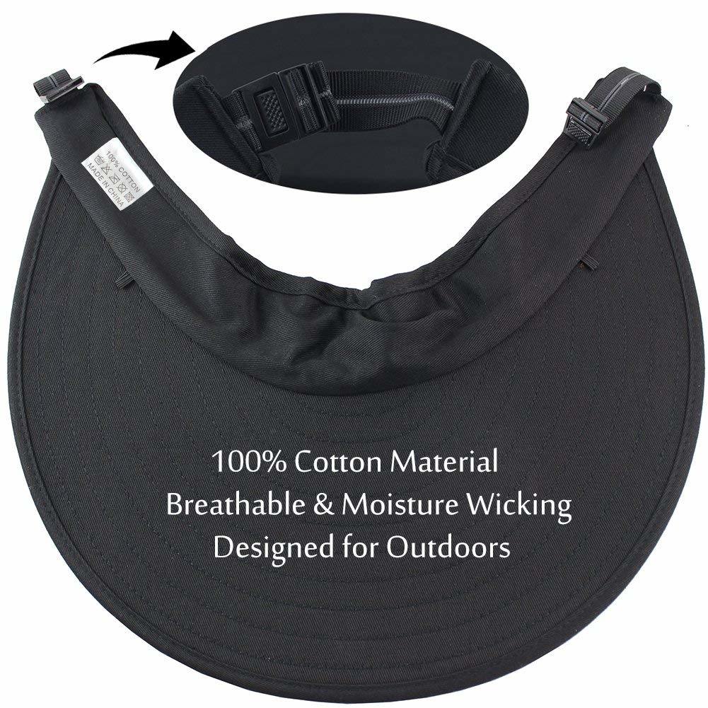 BSCI Audit 100% Cotton UV Protection Wide Brim Visor with Elastic Buckle