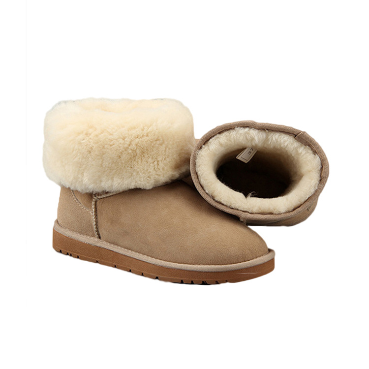Winter Classic Comfortable Outdoor Water Proof Warm Sheep Fur Shoes Loafers Flats Boots