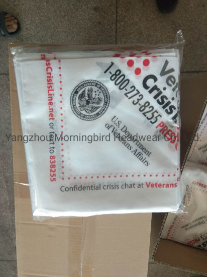 OEM Wholesale USA Square 100% Organic Cotton America Army White Color Bandana