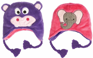 Soft Velvet Fleeceeanie Child Animal Hippo Elephant Bren Hat Winter
