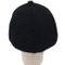 100% Cotton 6-Panel Black Baseball Cap with Elastic Band