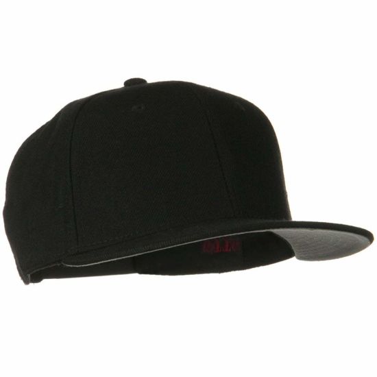 BSCI Audit 100% Acrylic Soft Black Plain Cap Wool Snapback