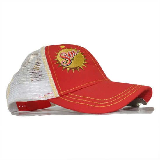 100% Cotton Mesh Bottle Opener Baseball Cap with Embroidery Logo