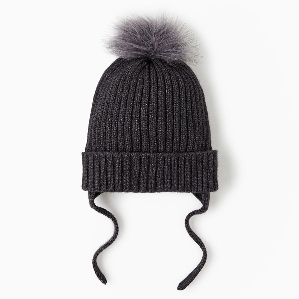 Winter Warm Acrylic Striped Beanie Knitted POM POM Hat Baby