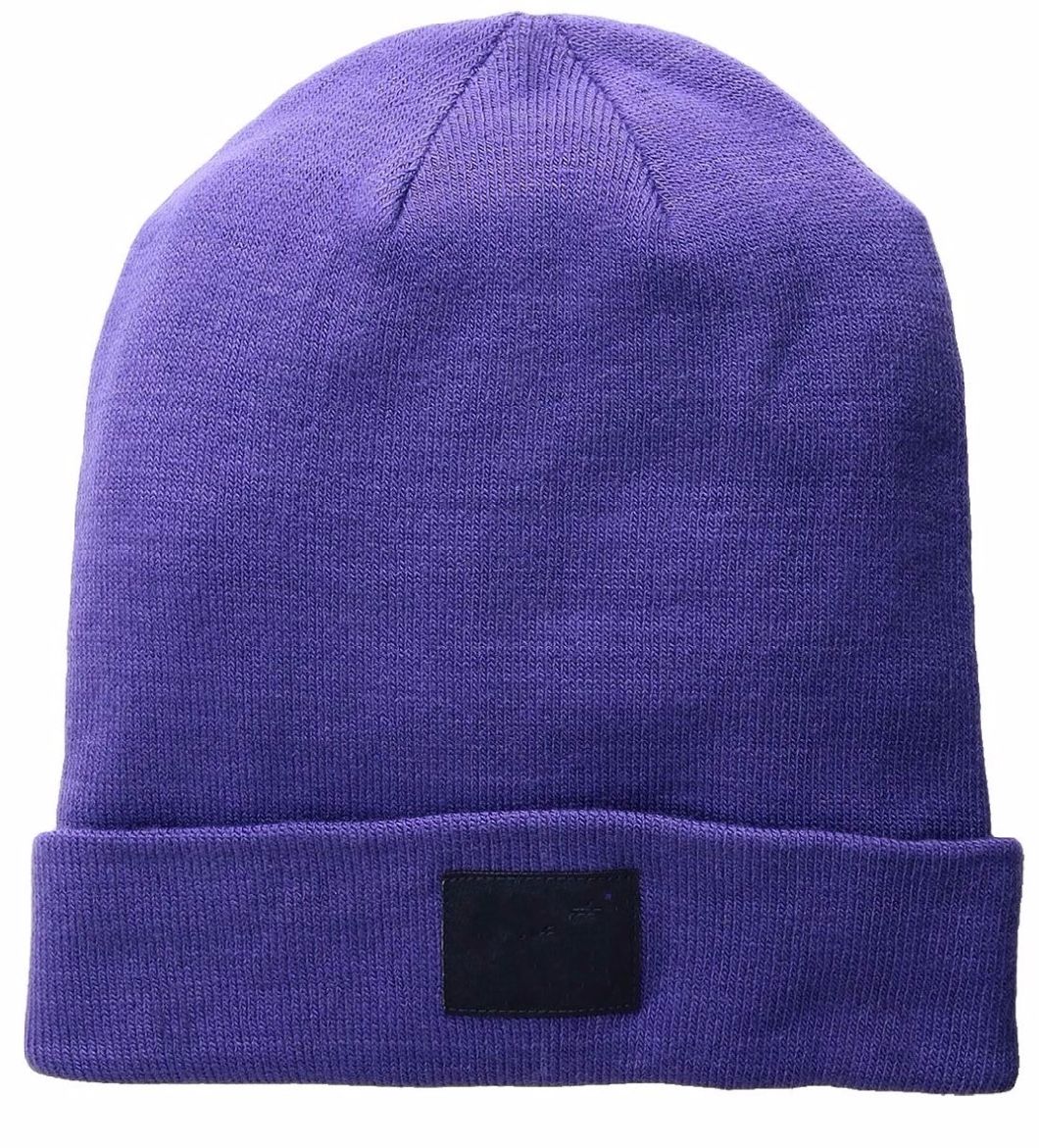 Custom Acrylic Warm Beanie Knitted Patch Wide Cuff Sample Hat