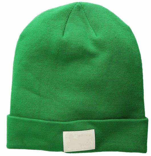 Custom Acrylic Warm Beanie Knitted Patch Wide Cuff Sample Hat