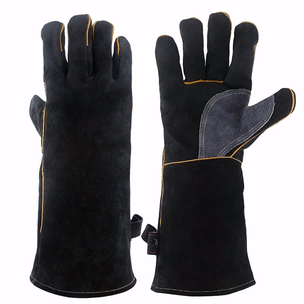BSCI Audit 100% Leather Heat Resistant Gloves with Kevlar Stitching