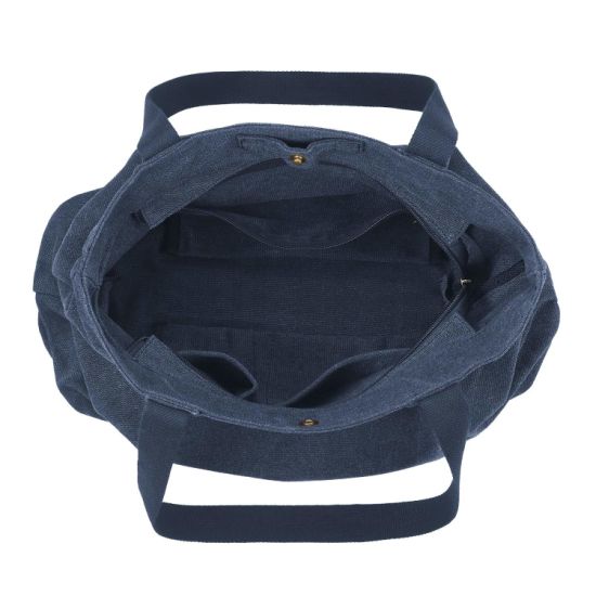 Sedex Audit Wholesale Durable Canvas Tote Bag Zip Top Closure with Press Stud Fastening for Women School Work Travel and Shopping