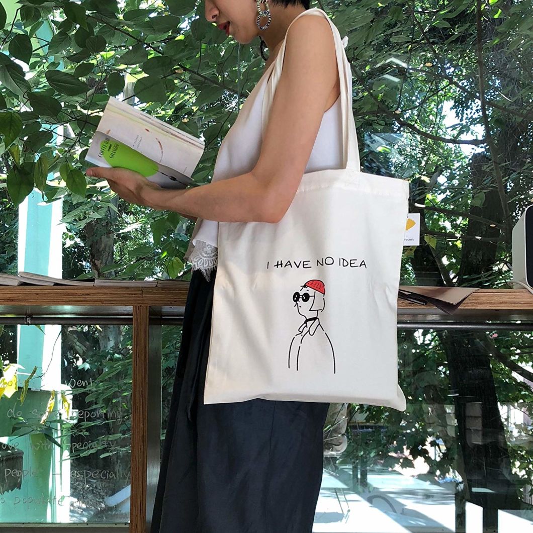 Promotional Heavy Duty Tote Cotton Shopping Bag with Zipper Pocket