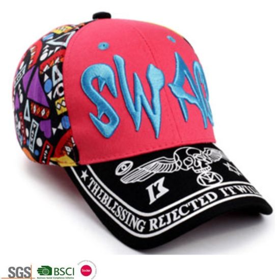 Wholesale 6-Panel Red Stylish 3D Embroidery Baseball Cap