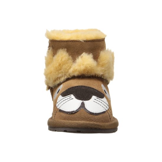 Sedex Audit Winter Cute Lion Animal Cartoon Wool Fur Snow Boots for Kids and Children