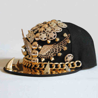 Custom Metal Plate Yupoo Snapback Cap with Sexy Lip and Rivet