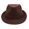 Wholesale Men′s Wool Blend Short Brim Fedora Brown Trilby Hat with Band