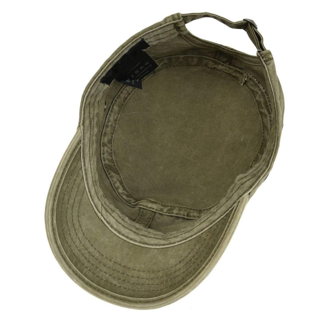 Adjustable Cadet Army Hat Vintage Cap Washed Cotton Military Cap