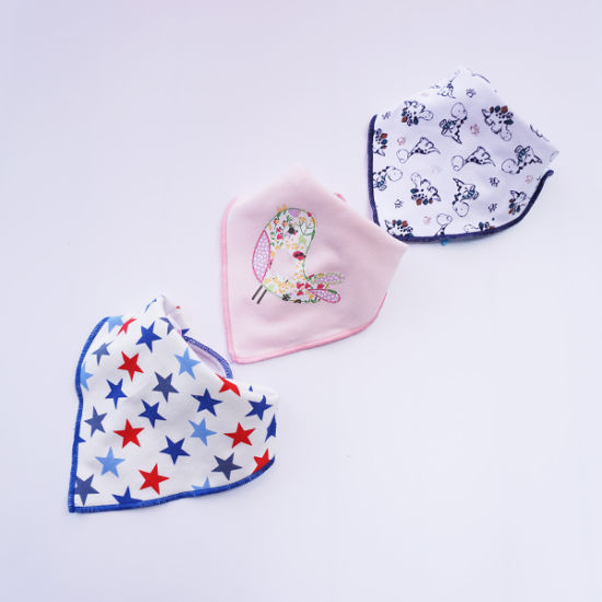 Custom Triangle Cotton Muslin Wholesale Print Organic Disposable Baby Bibs