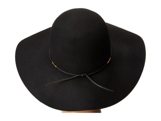 Wax Cord Hatband Wide Floppy Brim Wool Hat for Women