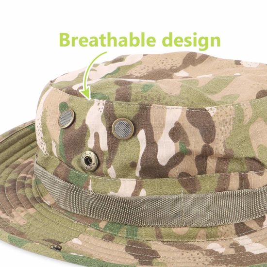 Breathable Quick Dry Fishing Bucket Camouflage Hunting Hat with Wide Brim