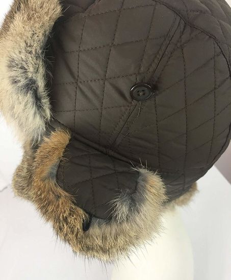 Polyester Rabbit Fur Trim Winter Warm Earflap Fur Luxury Hat