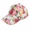 Polyester Printed Baseball Cap Flower Pattern with Curved Brim