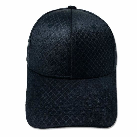 6 Panel Unisex Baseball Curved Bill Durable Suede Trucker Cap with Snap Closure