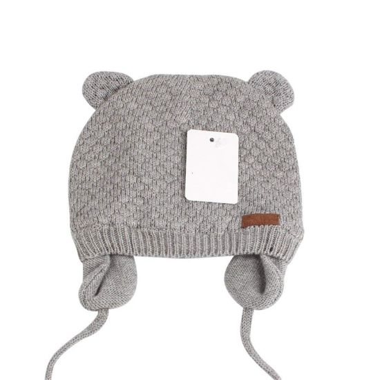 Wholesale Winter Warm Bear Toddler Earflap Beanie Knitted for Baby Hat Cute