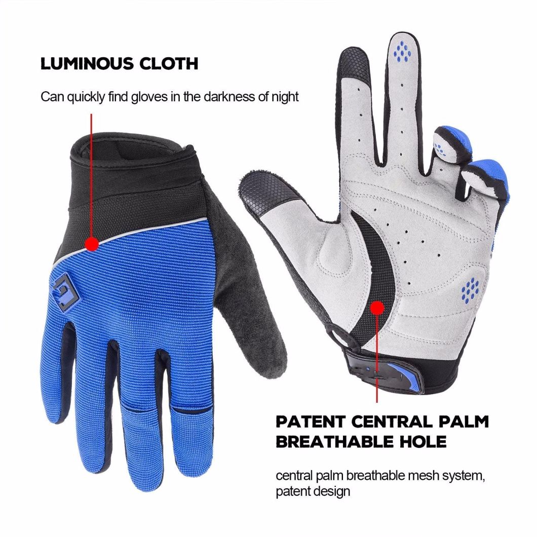 Elasticized Fabric Cycling Gloves Mountain Bike Gloves Road Racing Touch Recognition Full Finger Bicycle Gloves Man Women
