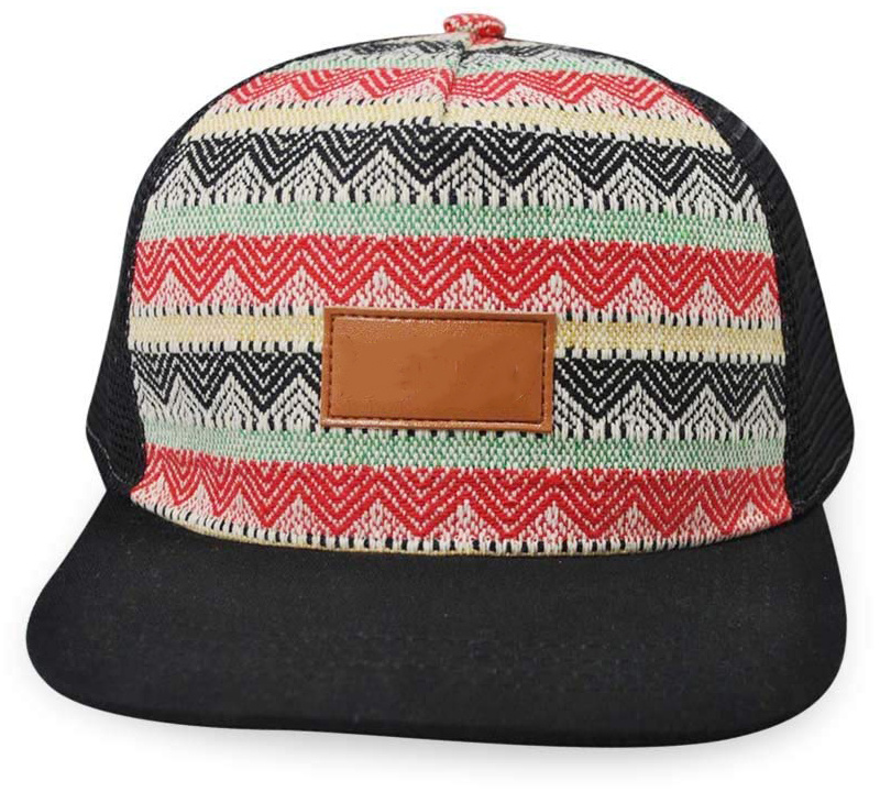 BSCI Audit Woven Trucker Boho Tribal Pattern Woven Snapback Cap