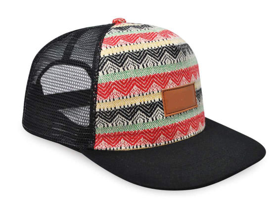 BSCI Audit Woven Trucker Boho Tribal Pattern Woven Snapback Cap