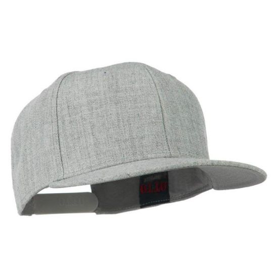 Custom 100% Wool Woven Flat Bill 6-Panel Blank Wool Snapback