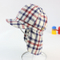 Check Gingham Summer Beach Swim Sun Protection Neck Shade Flap Hat Cap for Toddler Kids