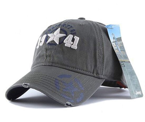 Unisex Adjustable Baseball Type Washed Dyed Cotton Curved Jeep Cap