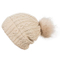 Womens Cable Beanie Winter Warm Chunky Soft Hats Knit Faux Fur POM POM Hat
