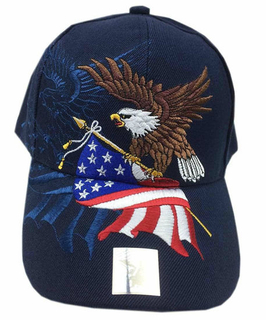 Sedex Audit Custom Adjustable American Logo Eagle and American USA Flag Baseball Cap 3D Embroidery
