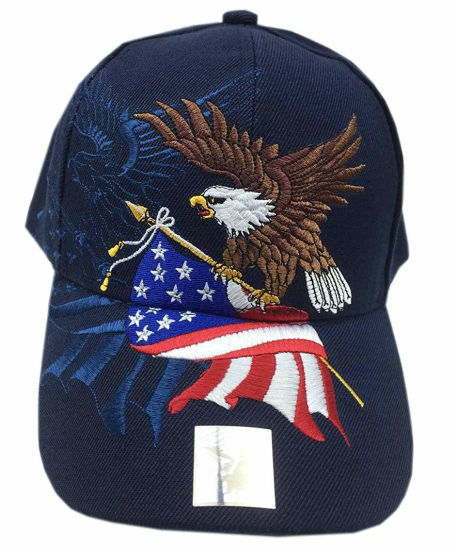 Sedex Audit Custom Adjustable American Logo Eagle and American USA Flag Baseball Cap 3D Embroidery