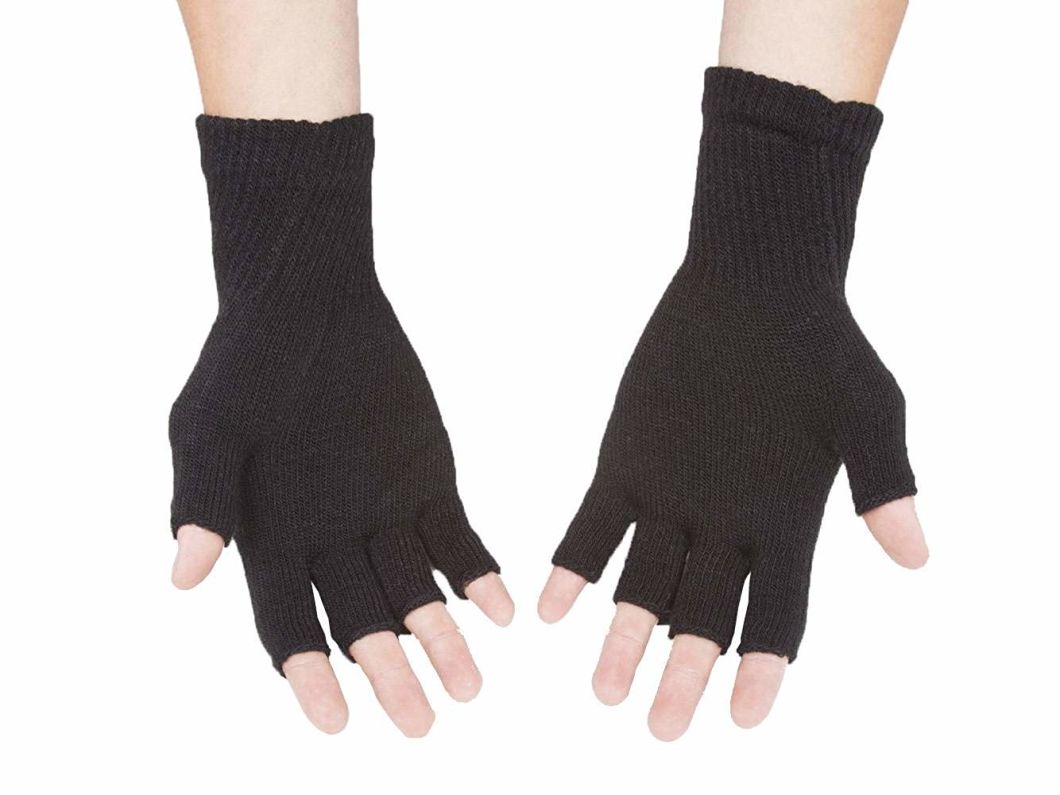 BSCI Audit Acrylic Winter Warm Half-Finger Stretchy Sport Knit Gloves